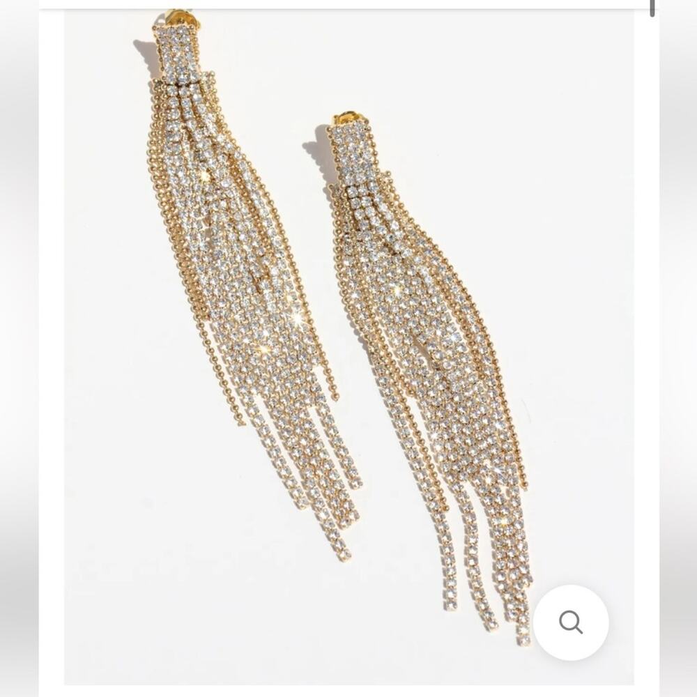 NEW Jackie Mack x Rachel Zoe Adhara Gold Silver Chandelier Earrings MSRP $78